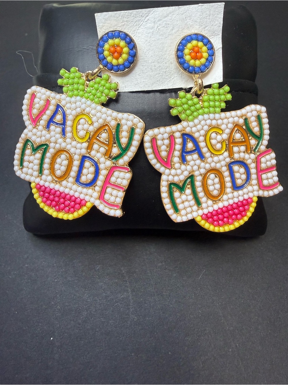 Vacay Mode Multicolor Beaded Statement Earrings